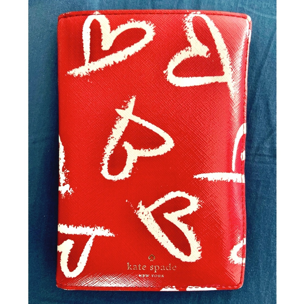 Kate Spade Red Hearts Passport Holder & Wallet